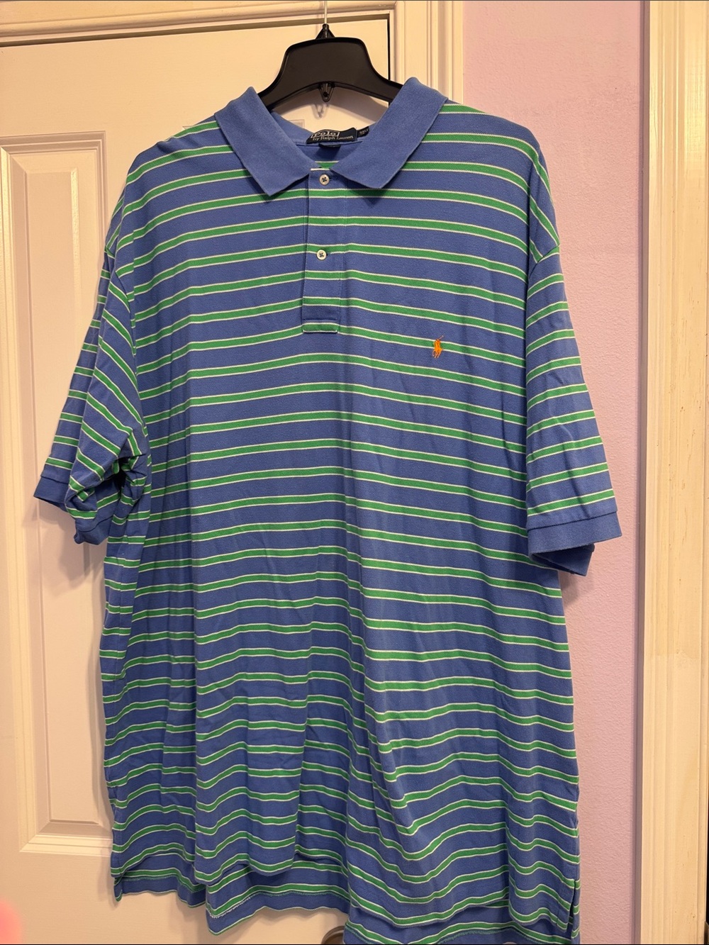 Polo by Ralph Lauren Blue Polo with Green Stripes